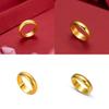 Trendy Minimalist Couple's Thick Ring In Gold Plated Brass With Glossy And Matte Textures