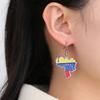 EUEAVAN Enamel Venezuela Map Earrings Girl Stainless Steel Gold/Silver Color Charm Venezuelan Flag Pendant Earring Jewelry Gifts
