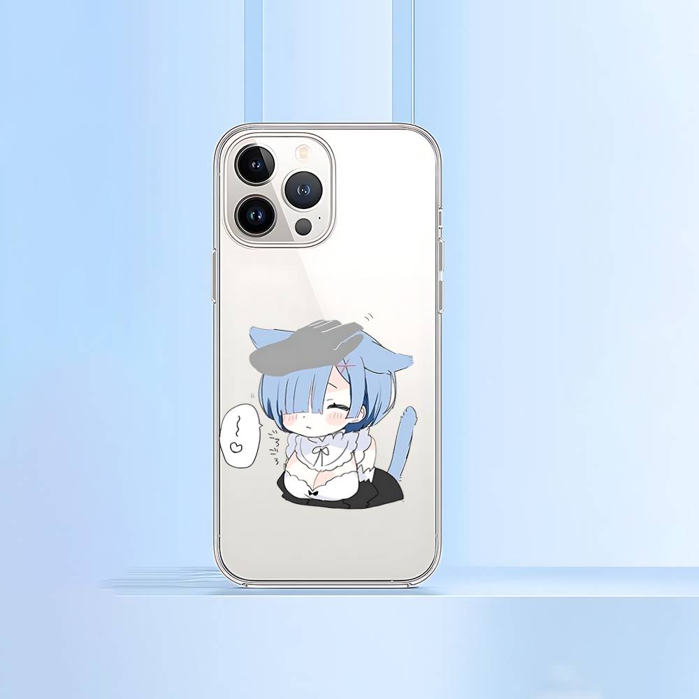 R-Re Zero Rem Phone Case For IPhone 17 16 15 12 11 Pro Max 14 Plus 13 Mini Clear Cover Soft Funda