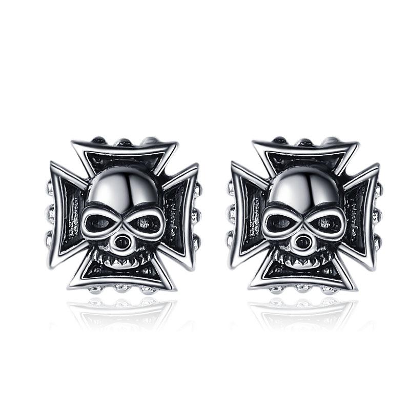 Skull Ring Retro Fashion Personality Domineering Necklace Earrings Halloween Gift