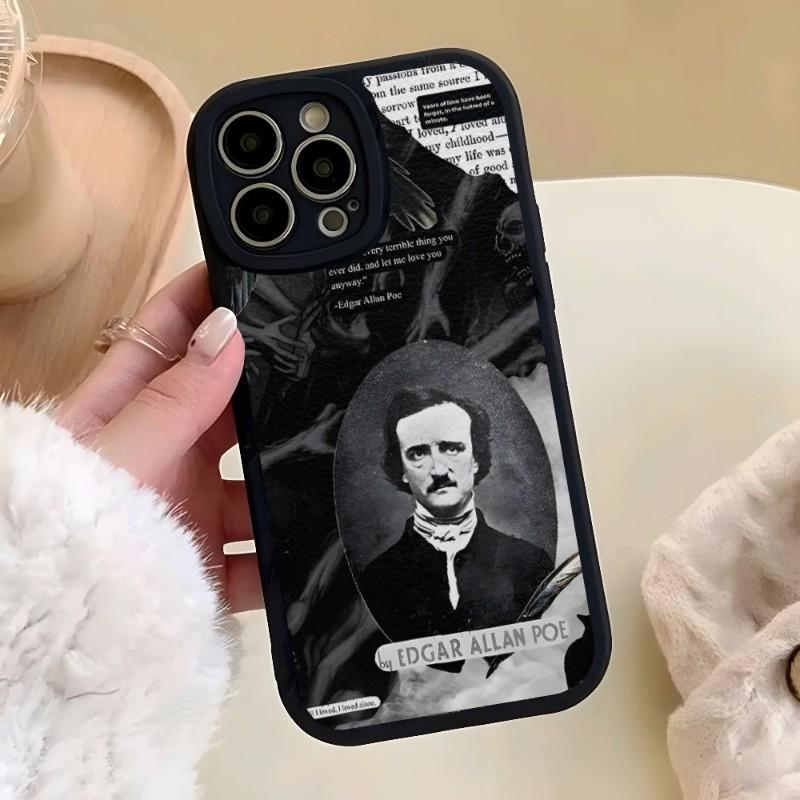 Edgar Allan Poe Phone Case For Iphone 14 Pro Max 13 12 11 Mini X Xr Xs 8 7 Puls Lambskin Silicone Cover