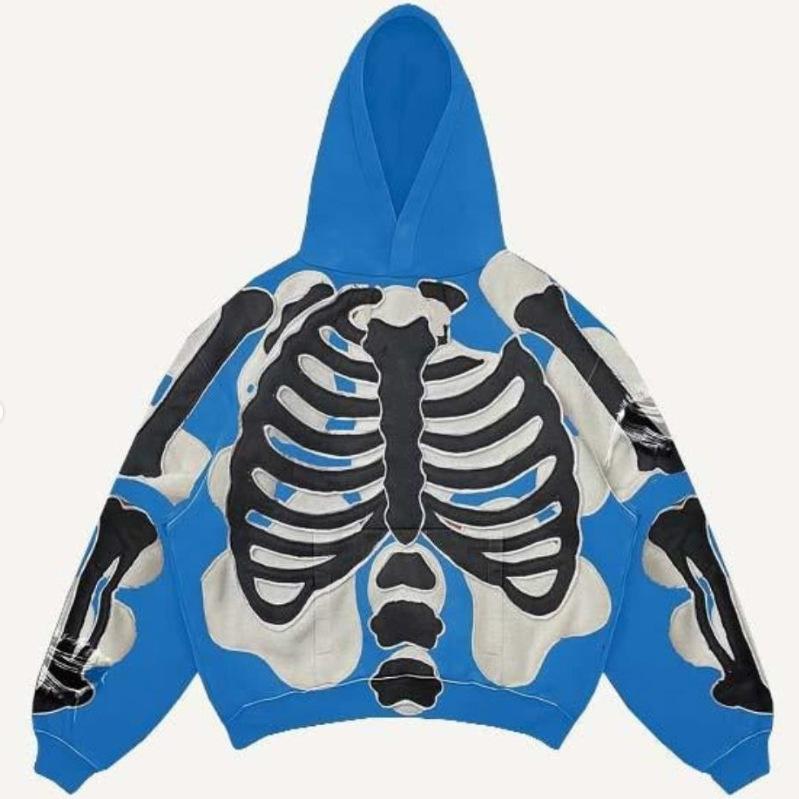 Europe, America 2025 American Graffiti Printing Men's and Women's Loose Casual Zipper Hooded Sweater Trendy Brand