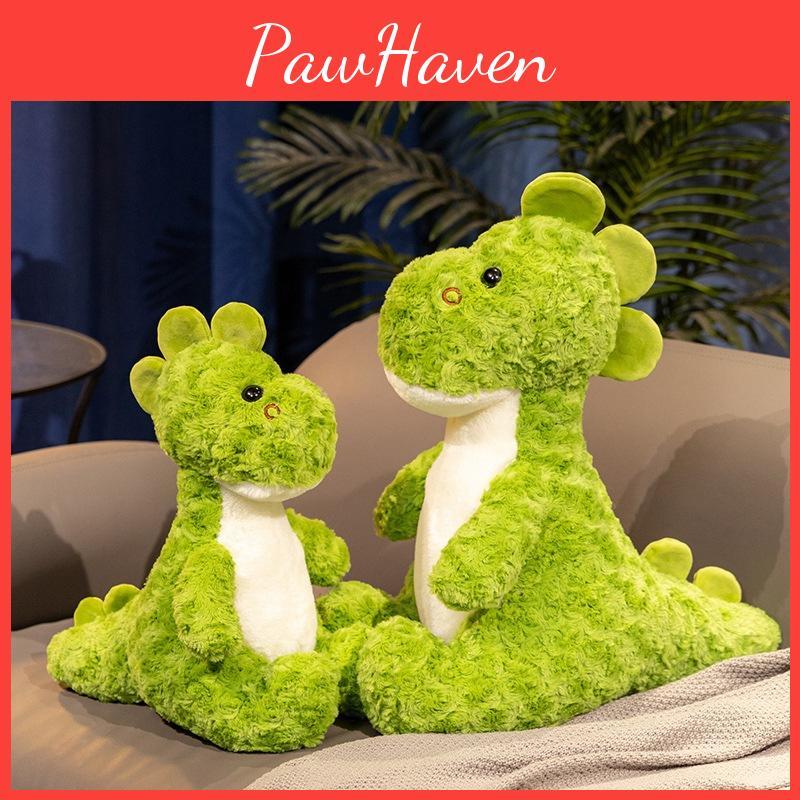 Adorable Dinosaur Green Plush Toy Soft Stuffed Animal Pillow For Sleep  Comfort