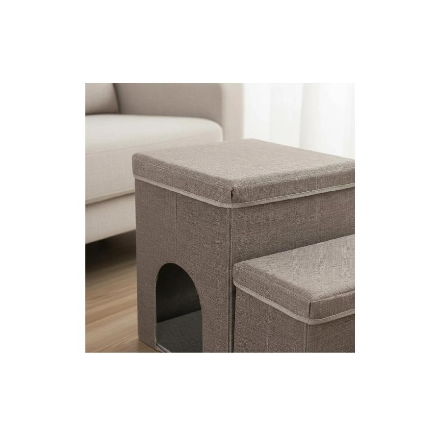 Pet Steps Upholstered Pet Stair Step Dog Stairs Cushioned Dog Steps Boxy for Pets, Bed, Sofa
