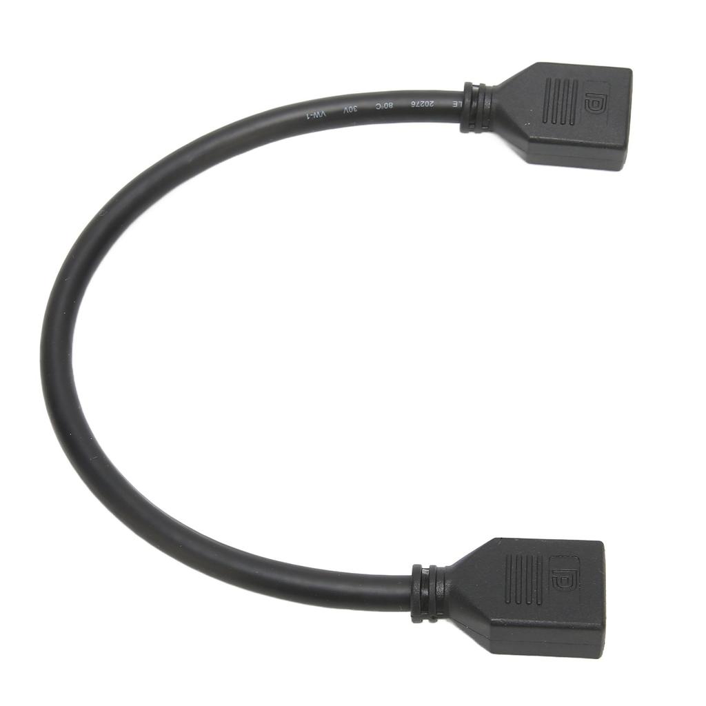 DP Female to Female Extension Cable High Resolution 4Kx2K Gold Plated 30cm Length 2 Ports DP Extension Adapter Cable