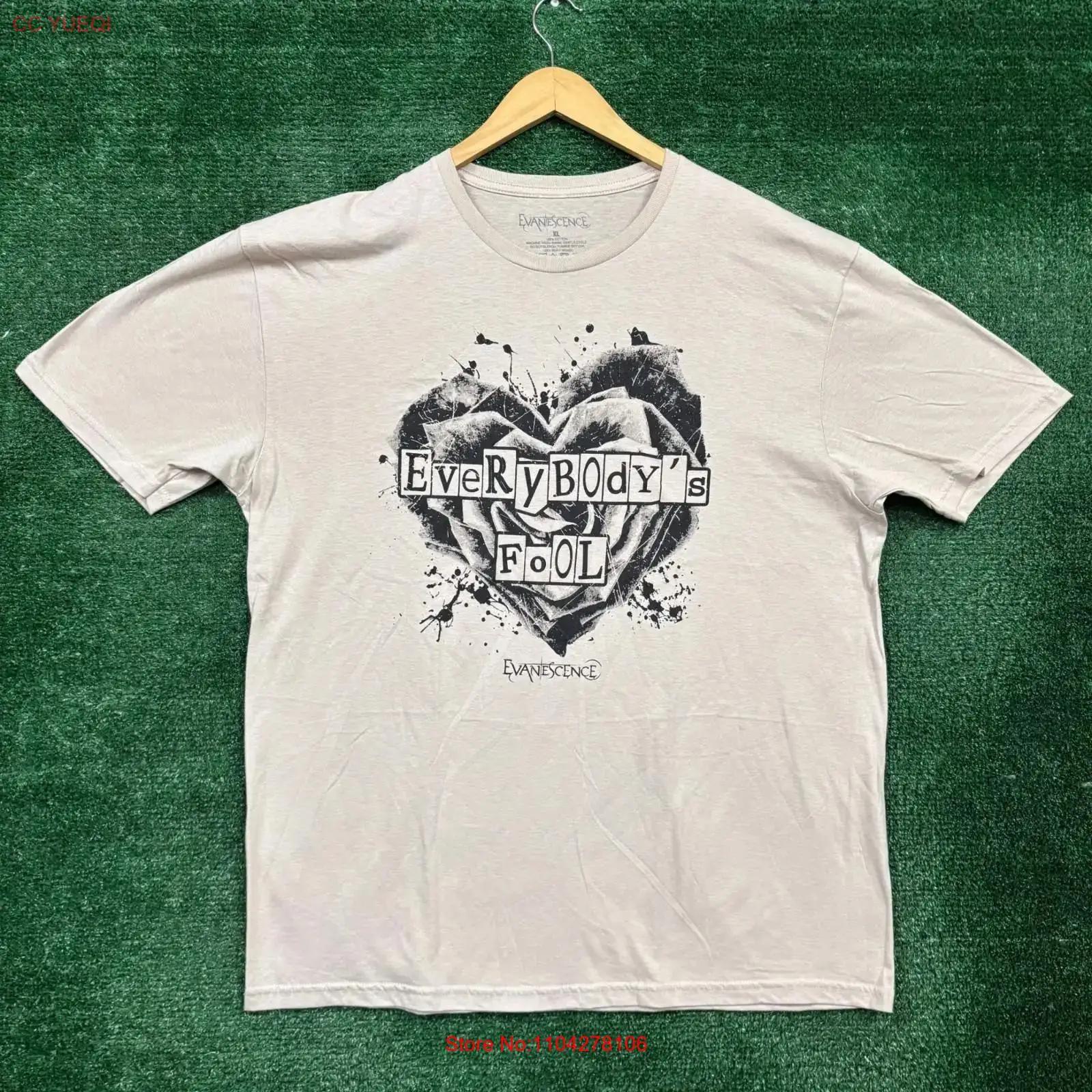 

Evanescence Everybody s Fool Gothic Metal Band T Shirt Size Extra Large vintage Washed Casual designer clothes streetwear S разноцветный