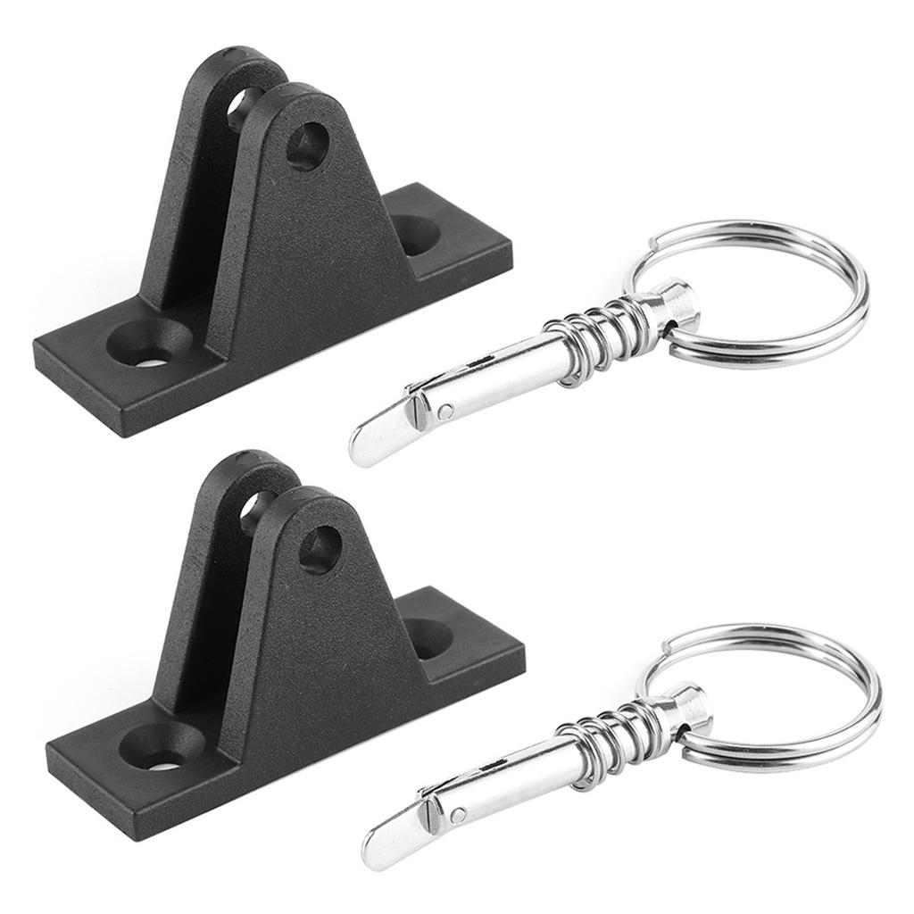 Pair Canopy Deck Hinge Boat Bimini Top Fitting W Quick Release Pin Plastic and Steel Marine Parts