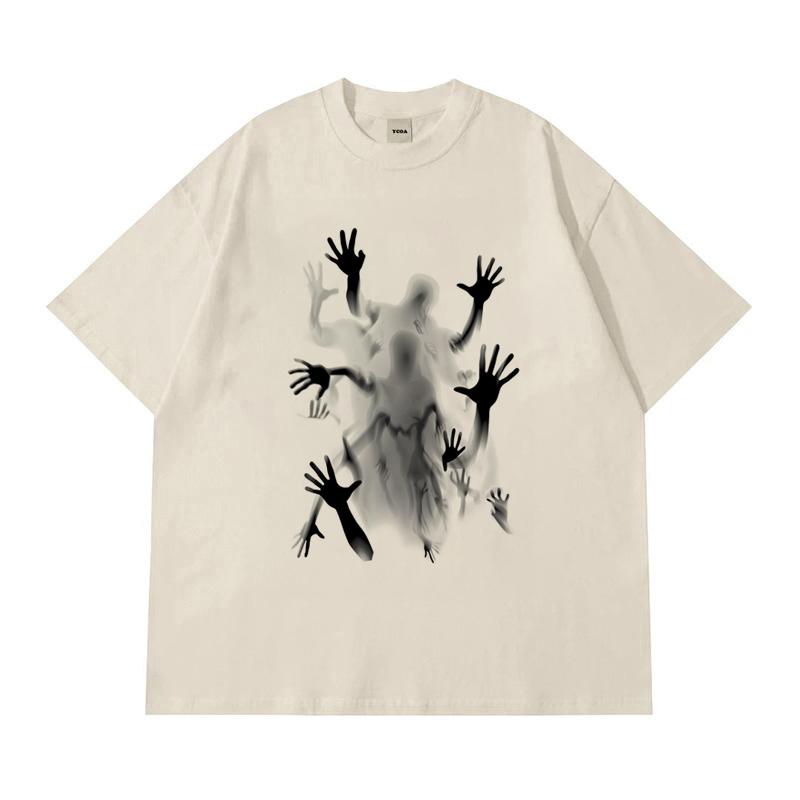 

Graphic TShirts Printed 100 Cotton Short Sleeve Tee Tops Summer Korean Vintage Oversized Shadow Y2k Streetwear Unisexs Clothing 4XL