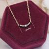 Luxury Smile Zircon Charm Necklace, 925 Sterling Silver Plated 14K Gold Chain Choker