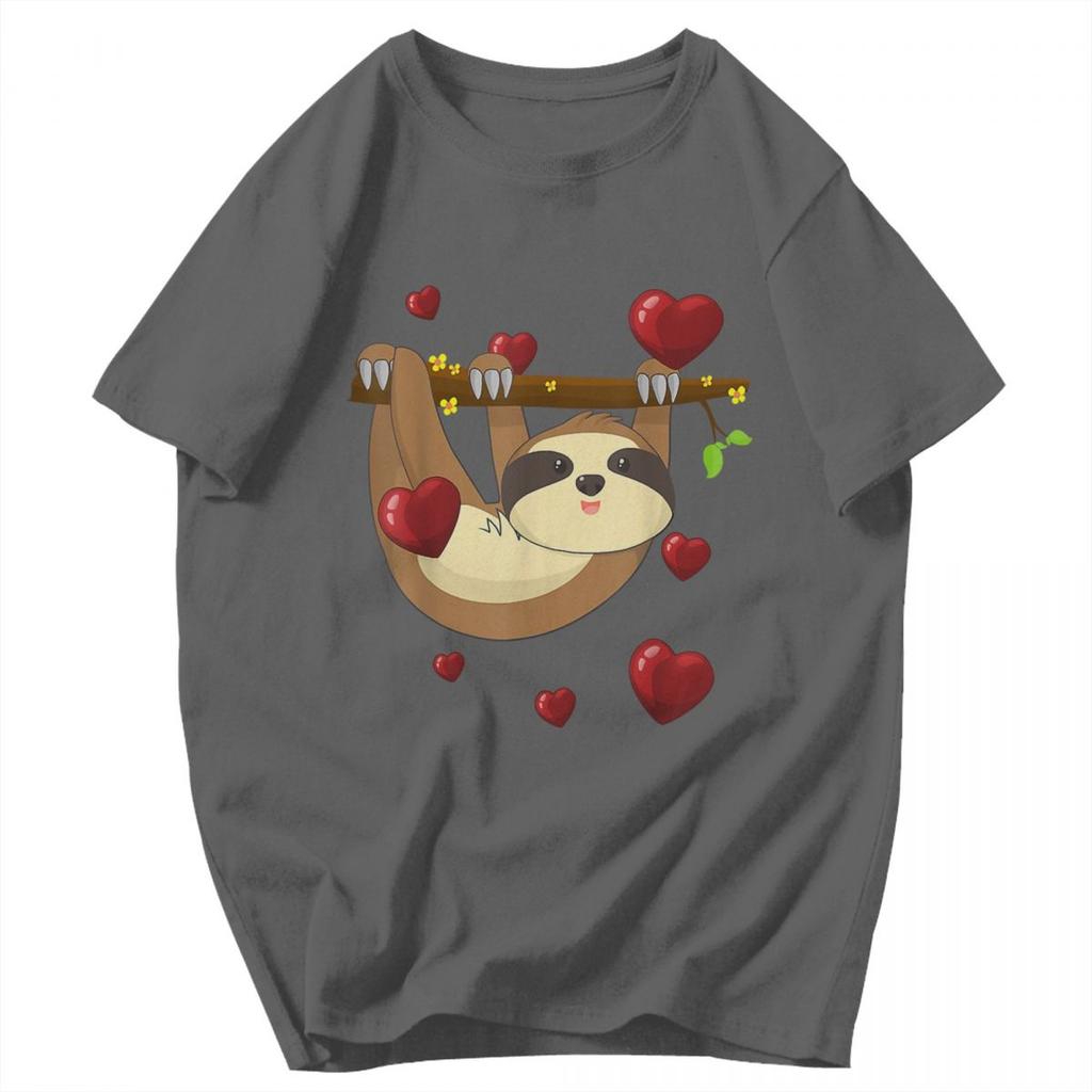 Men T Shirt Sloth Valentines Day Summer Y2K Graphic Anime Unisex Tops T Shirts
