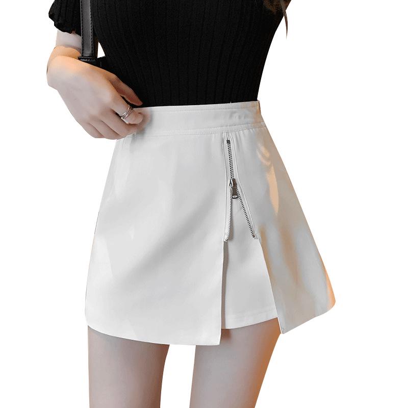 2024 Plus Size High Waist A-Line Irregular Mini Bodycon Skirt - Slimming and Anti-Exposure Design for Petite Figures