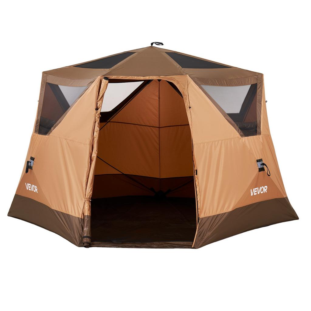 VEVOR Camping Tent, 6 Person Pop Up Instant Cabin Tent with Rainfly & Large Mesh Windows, 60 Seconds Easy Setup