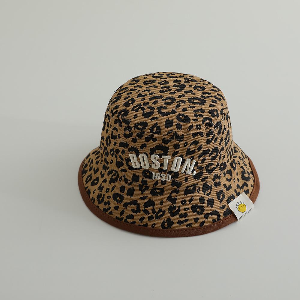 JYL TS DIY Бостонская детская панама с леопардовым принтом, хлопковая, для защиты от солнца yellow_52CM соник серебряного