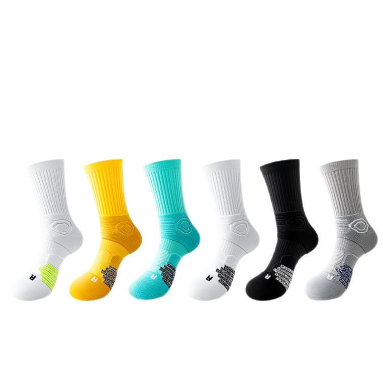 Men's Long Basketball & Marathon Socks - Thickened Towel Bottom, Mid-Calf, Professional Running & Badminton Sports Socks
