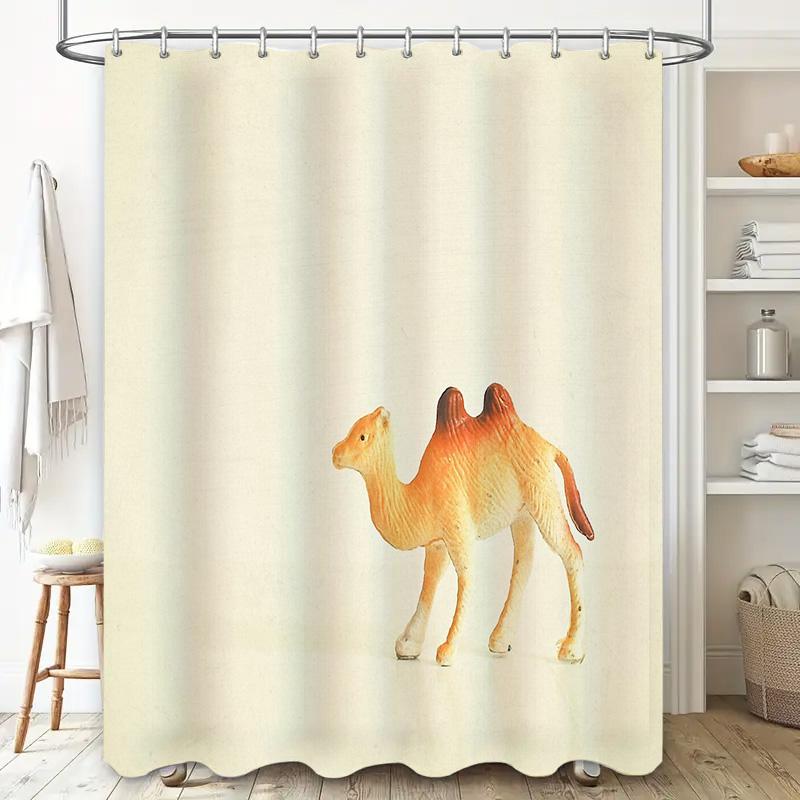 unframed Camel Shower Curtain Desert Animal Pattern Bathroom Decor Vintage Western Theme Washable Fabric Backdrop
