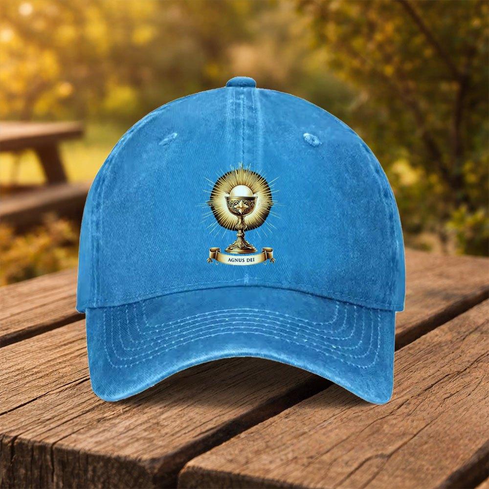 Agnus Dei Holy Grail Printed Baseball Cap Unisex Duckbill Hat For Outdoor Sports Fitness Travel