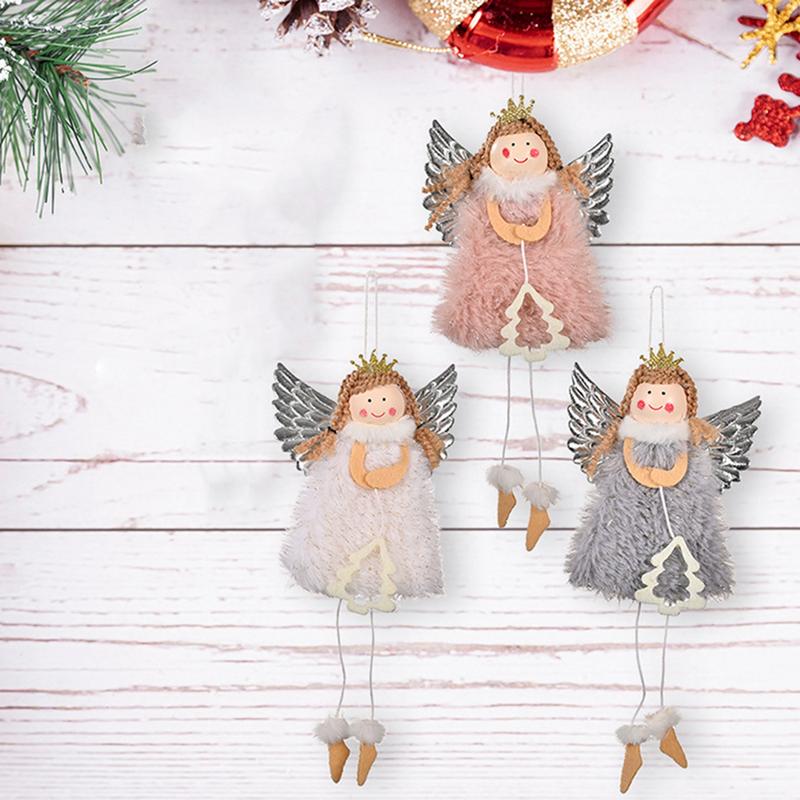 Christmas Angel Girl Doll Pendant Xmas Tree Hanging Pendants Angel Girl Plush Toy Christmas Home Decoration Kids Gifts