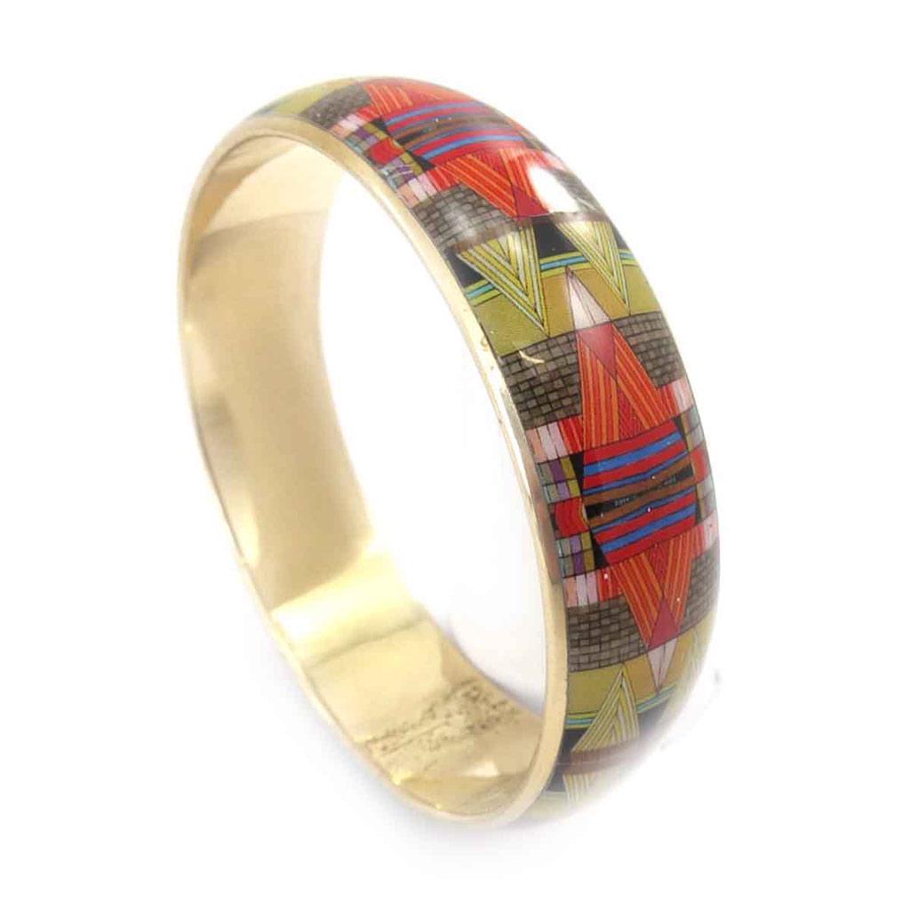 Les Trésors De Lily [J9168] - Orange Green 'Bohemian Rhapsody' Designer Bracelet