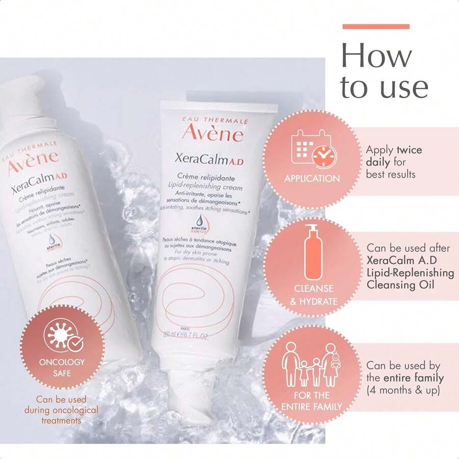 Avene XeraCalm A.D Lipid-Replenishing Balm 400ml, Atopic Dermatitis, Eczema-Prone, No Preservatives, Fragrance-Free