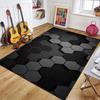 Hexagon Honeycomb Pattern Carpet Mat Rug Living Room Home Decoration Geometric 3D Floor Mat Gold Line Design Non Slip