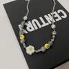 Smiley Face Titanium Steel Splicing Necklace Summer Niche High-end Accessories Do Not Fade Sweet Cool Babes Sweater Chain