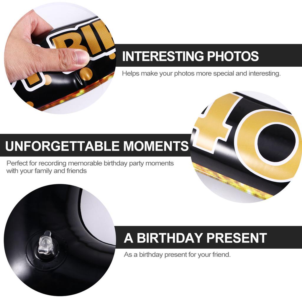 1Pcs Inflatable Birthday Photo Frame PVC Party Photo Prop Lightweight Eco Friendly Festive Costume Accessory for Birthday