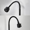 Wall Mounted Flexible Hose Kitchen Faucet Rotatable Stainless Steel Single Cold Water Tap 2 Modes Black Water Tap Nozzle
