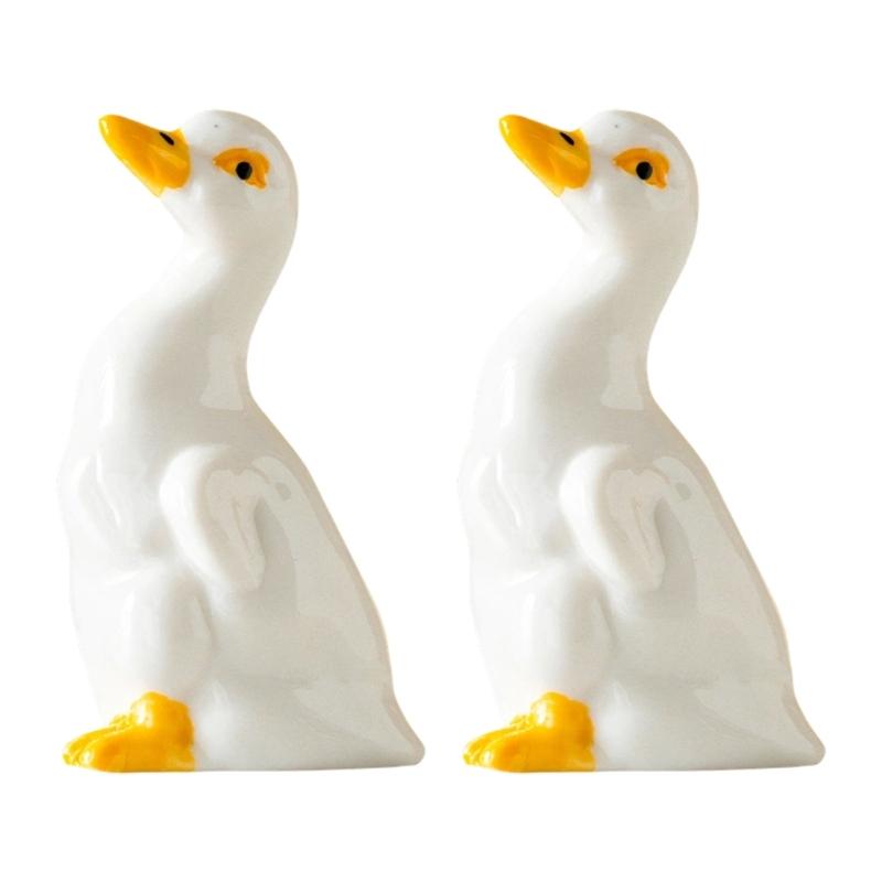 2 Pieces Lovely Duck Designed Ceramic Toilet Seat Bolt Protectors That Improve Your Bathroom Look