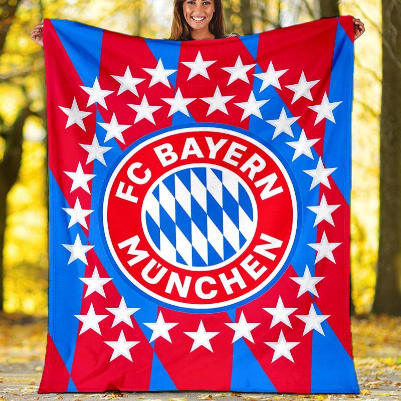 1pc B-Bayern Munich (7) Theme Blanket - Digital Print, Polyester, Cozy for All Seasons, Perfect for Outdoor, and Travel