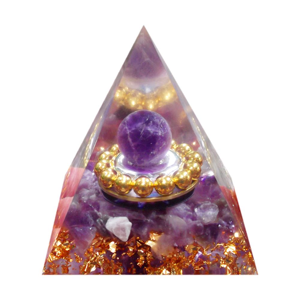 Naturstein Orgonit Pyramide Heilkristalle Energie Reiki Chakra Multiplikator Amethyst Meditation Glücksbringer Sammelstein Kunst