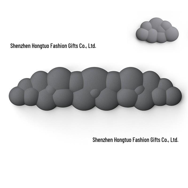Cloud Leather Mouse Pad & Memory Foam Wrist Rest - Non-Slip Silicone Keyboard Support