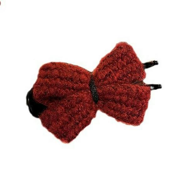 3-Piece Knitted Bow Top Knot Claw Clips for Women’s Hair Styling