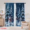 2pcs 2D flat printing Merry Christmas Popular Party Window Curtains snowman Durable Polyester Without Electricity Spring for
