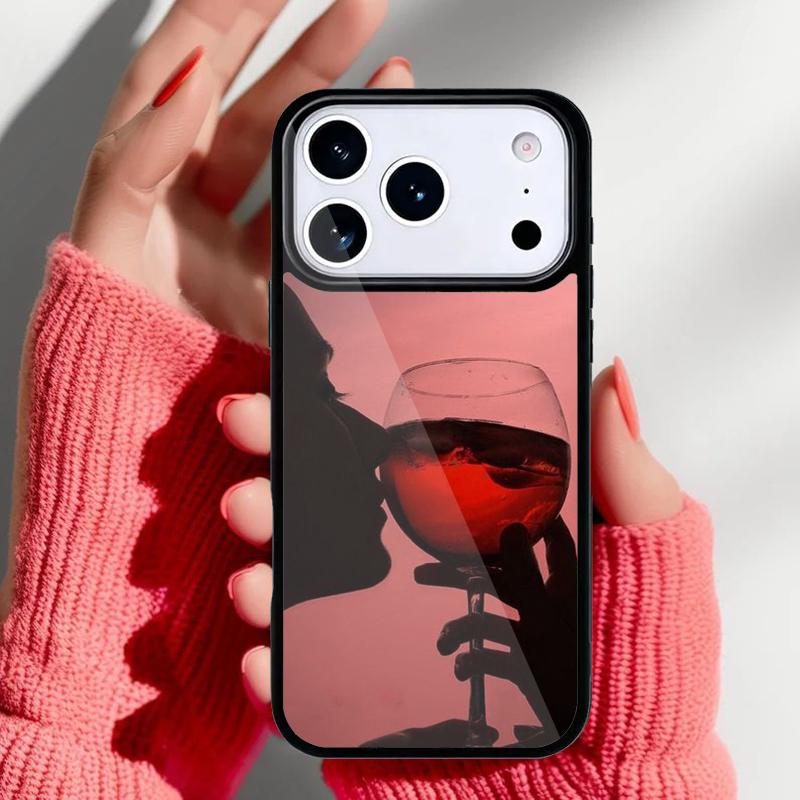 Red Wine Glass print Phone Case for iPhone 17 Air 16e 15 14 13 Pro Max Back Cover for 12 11 Pro Coque