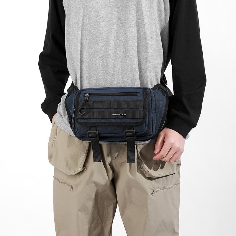 Men's Waist Bag Multifunctional Outdoor Shoulder Bag Cycling Crossbody Bag Water-Repellent Chest Bag