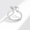 New Personalized Hummingbird Heart Open Ring For Women Versatile Love Letter Adjustable Finger Ring Fashion Jewelry Accessory