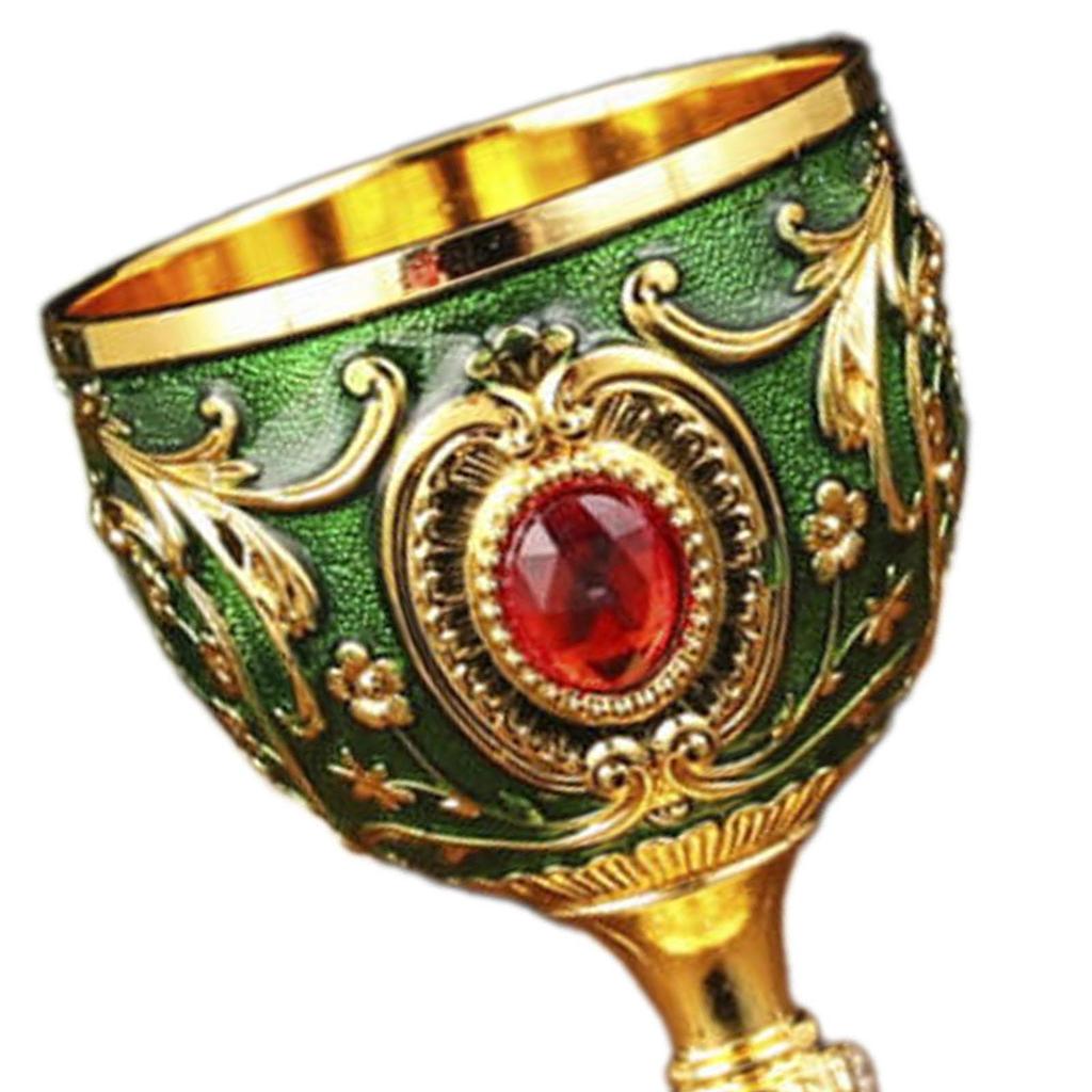 Vintage Chalice Medieval Goblet Renaissance Gifts Engraving Handcraft Ceremonial Drinkware Flower Pattern Shot Glass 30ml