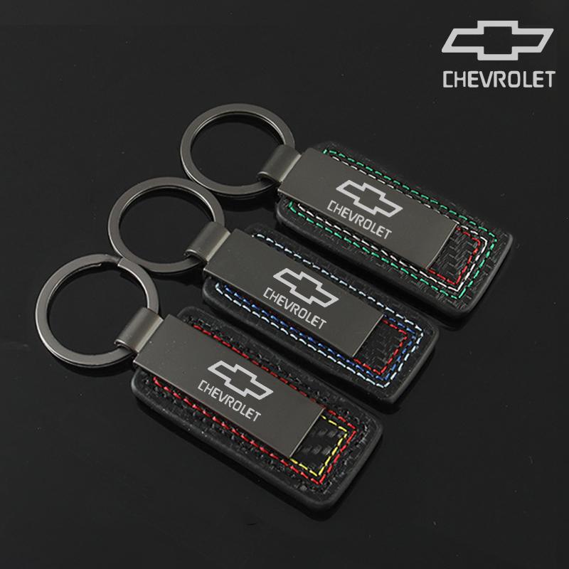 for Chevrolet High-Grade Metal Leather Key Rings Keyrings Car Keychain Blazer IMPALA Cobalt ORLANDO SILVERADO SUBURBAN TRAX BOLT