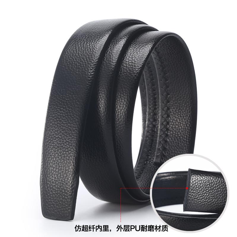 Do Not Take The Lead Belt Men'S Scratch-Resistant Automatic Buckle Medium Green Crocodile Pattern Cowhide Belt Body Damp Headless Belt