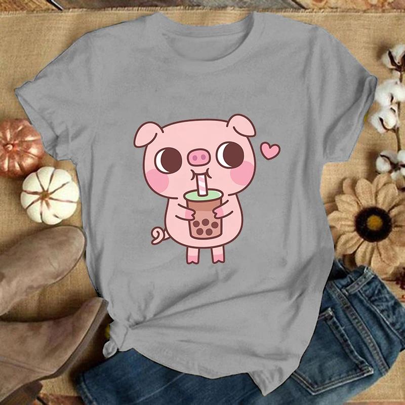 (Premium T-shirt)Pig Printing T-Shirt Fashion Short Sleeve Summer Cool Hip Hop Top Tee(Ship Within 24 Hours)