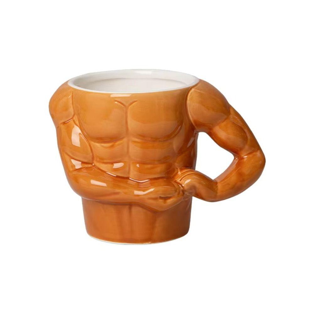 Gift Box Muscle Man Mug With Handle Funny Gift Mugs Funny Gift Unusual Route Mug  Household Use