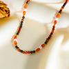 Niche Light Luxury Natural Stone Necklace Beaded Simple Retro Collarbone Chain Dopamine Exquisite Small Fragrance