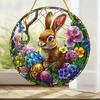 Easter Bunny Suncatcher 2D Acrylic Rabbit Eggs Window Hanging Ornament for Indoor Outdoor Home Garden Decor Housewarming Gifts for Women