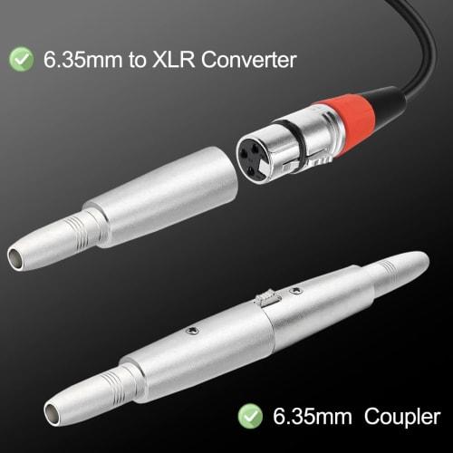 Xiatiaosann XLR 3-Pin Male to 6.35mm Female Converter Adapter Socket Audio Connector TRS Jack, XLR Female to 6.35mm Female Microphone Mixer Stereo Con