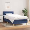 Maison Exclusive - Slatted Bed Base with Mattress Blue 90x200 Cm Fabric