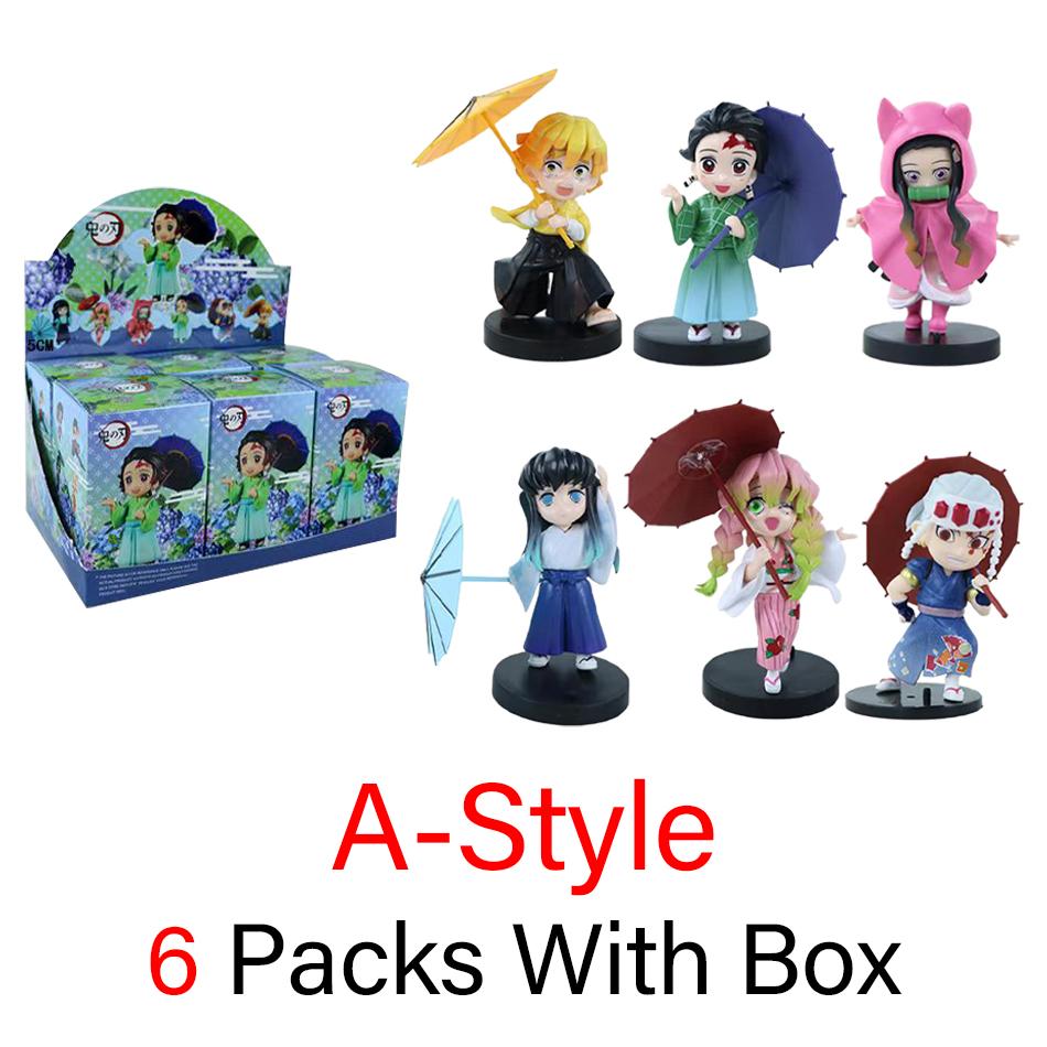 Animation 6Pcs/Kit Q Version Demon Slayer Boxed Action Figure Miniature Figurine Decoration Piece Attachment Animation Design Adorable Decoration