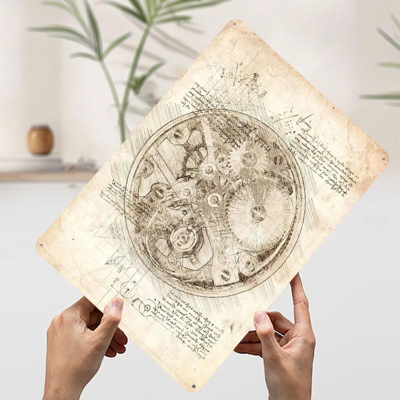 Watch Movement Internals Tinplate Poster Customized Wall Art Vintage Metal Signs Retro Tin Plaque for Office Decoration Gaming