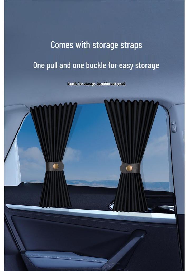 Car Sunshade Privacy Blackout Curtains for Small Vehicles with Mosquito Net