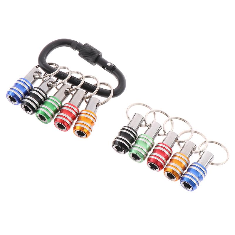 1/5Pcs 1/4Inch Hex Shank Screwdriver Bits Holder Extension Bar Drill Adapter Drill Bit Quick Release Easy Change Keychain