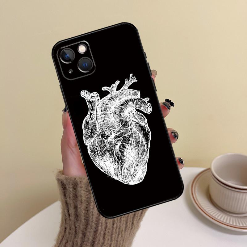 Human Heart Anatomy Phone Case For iPhone 14 Pro Max 17 Air 16 15 11 12 13 Pro Max mini 16 Plus 16e Cover Funda